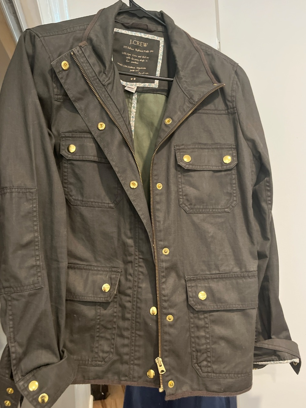 Another CLASSIC J. Crew Dark Olive Utility Field Jacket with Brass Hardware